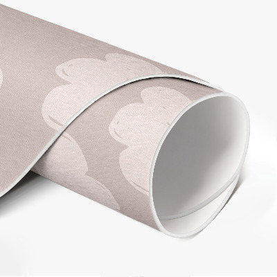 Vinyl vloerkleed rond Geschilderde wolken in pastelkleuren