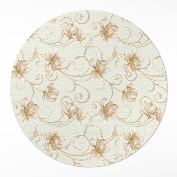 Rond pvc tapijt Prachtige bloemen van planten in een decoratieve stijl