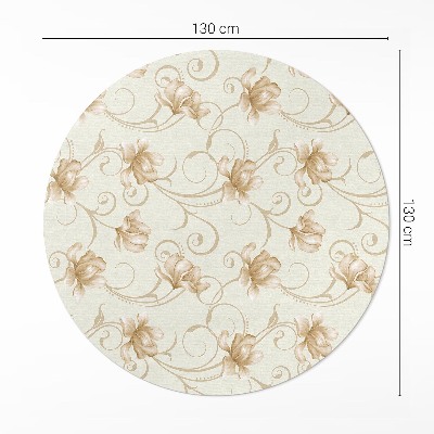 Rond pvc tapijt Prachtige bloemen van planten in een decoratieve stijl