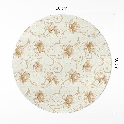 Rond pvc tapijt Prachtige bloemen van planten in een decoratieve stijl