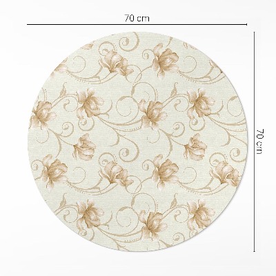 Rond pvc tapijt Prachtige bloemen van planten in een decoratieve stijl