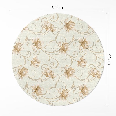 Rond pvc tapijt Prachtige bloemen van planten in een decoratieve stijl