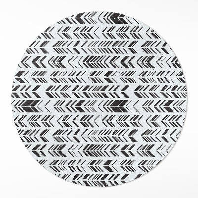 Vinyl vloerkleed rond Indiaas boho-ontwerp met veren en pijlen