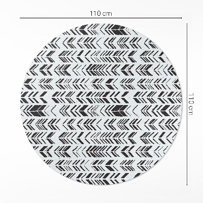 Vinyl vloerkleed rond Indiaas boho-ontwerp met veren en pijlen