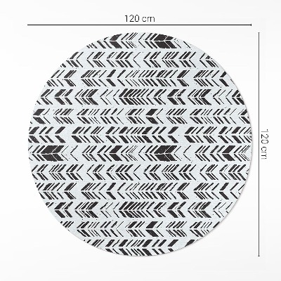 Vinyl vloerkleed rond Indiaas boho-ontwerp met veren en pijlen