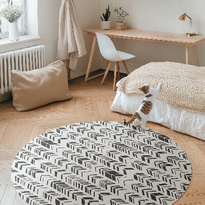 Vinyl vloerkleed rond Indiaas boho-ontwerp met veren en pijlen