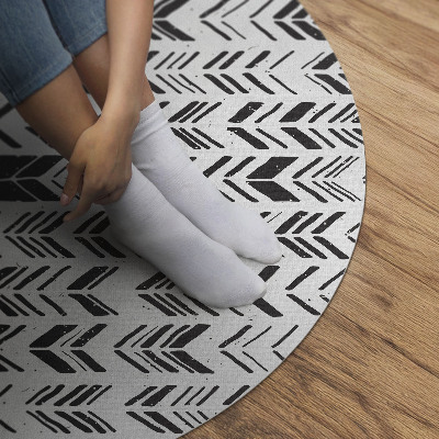 Vinyl vloerkleed rond Indiaas boho-ontwerp met veren en pijlen