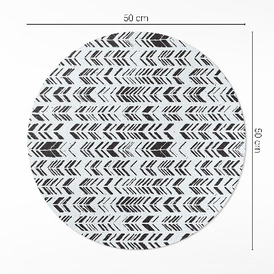 Vinyl vloerkleed rond Indiaas boho-ontwerp met veren en pijlen