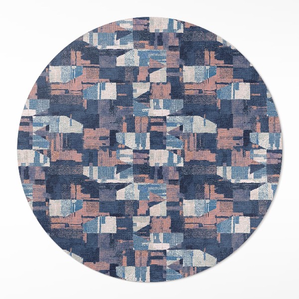 Rond pvc tapijt Abstract mozaïek in vintage retrostijl
