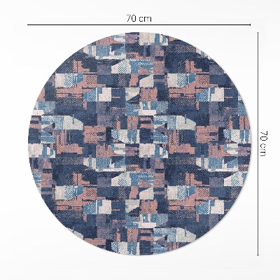 Rond pvc tapijt Abstract mozaïek in vintage retrostijl