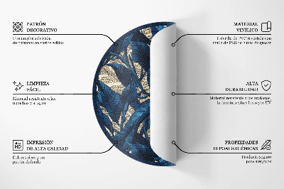 Vinyl vloerkleed rond Boho blad- en vormillustratie