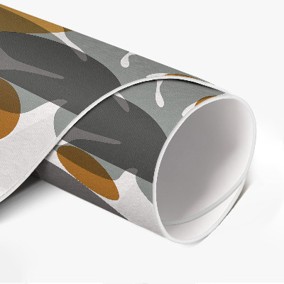 Vinyl vloerkleed rond Boho blad- en vormillustratie