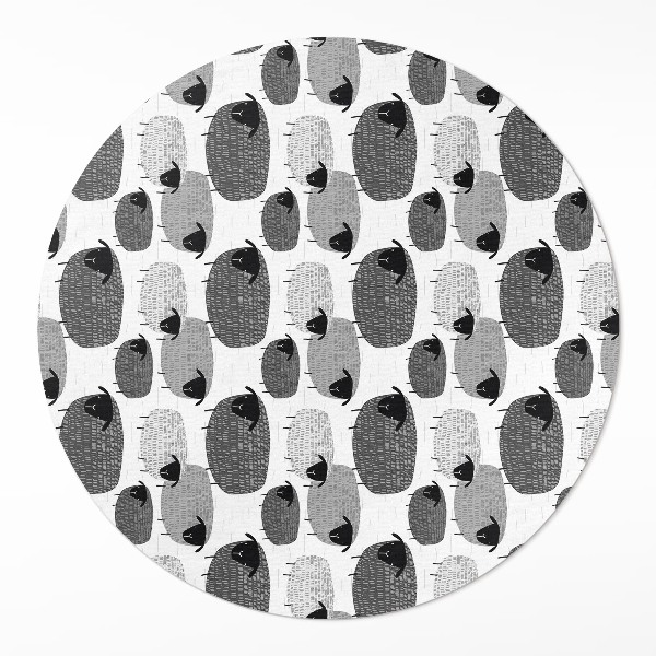 Rond pvc tapijt Geschilderd schaap regelmatig patroon