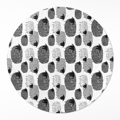 Rond pvc tapijt Geschilderd schaap regelmatig patroon