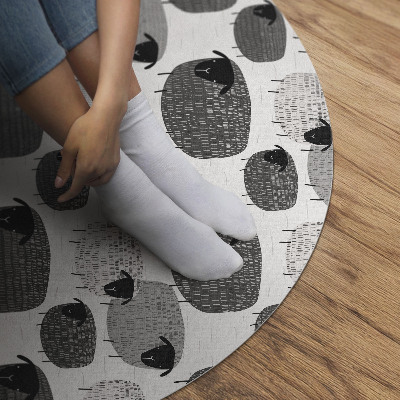 Rond pvc tapijt Geschilderd schaap regelmatig patroon