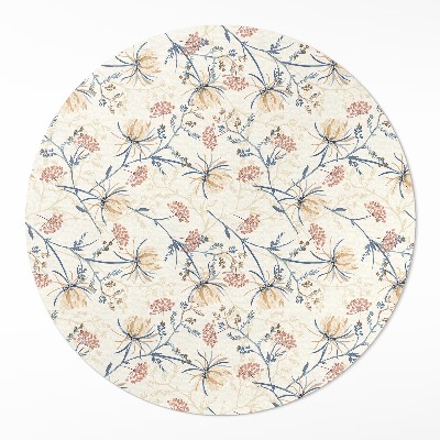 Pvc mat rond Bloemenweide delicaat boho-patroon