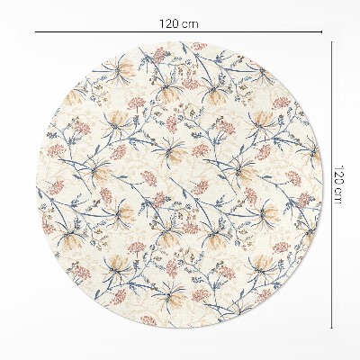 Pvc mat rond Bloemenweide delicaat boho-patroon