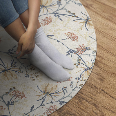 Pvc mat rond Bloemenweide delicaat boho-patroon