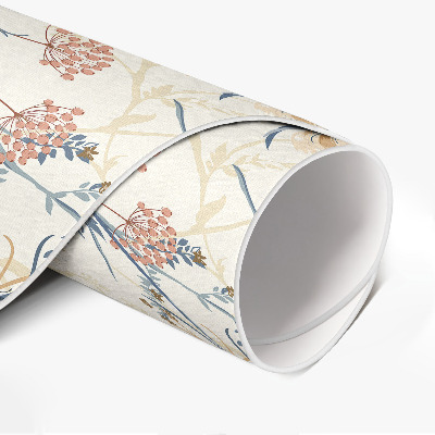 Pvc mat rond Bloemenweide delicaat boho-patroon