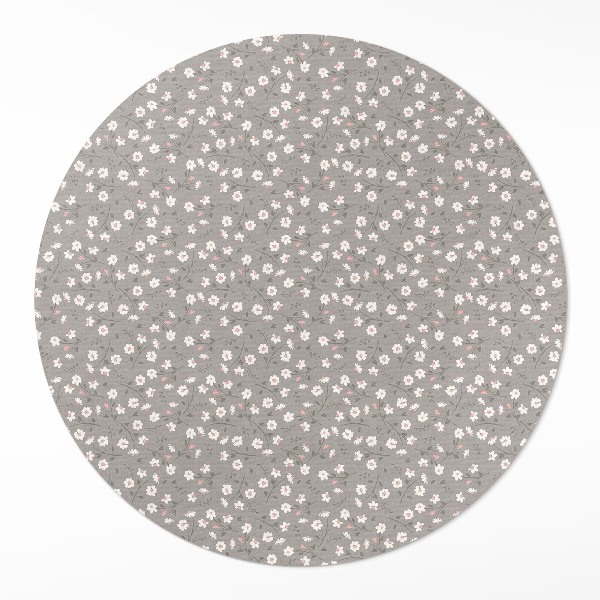 Rond pvc tapijt Delicaat boho-patroon met wilde bloemenweide