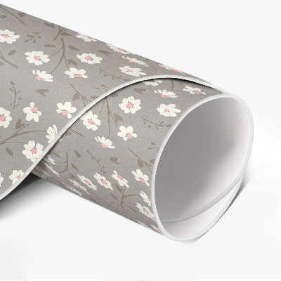 Rond pvc tapijt Delicaat boho-patroon met wilde bloemenweide