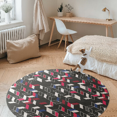Vinyl vloerkleed rond Modern design, modieus geometrisch patroon