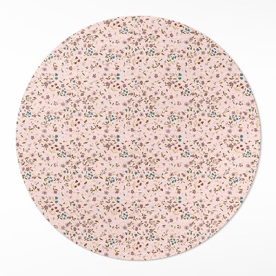 Rond pvc tapijt Kleine bloemen in een veldweide, boho-stijl