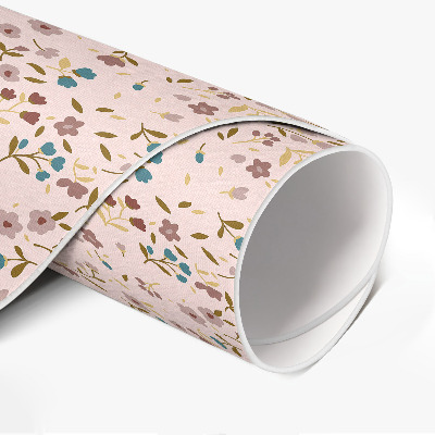 Rond pvc tapijt Kleine bloemen in een veldweide, boho-stijl