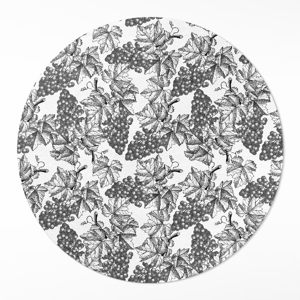 Pvc mat rond Vintage wijnschets