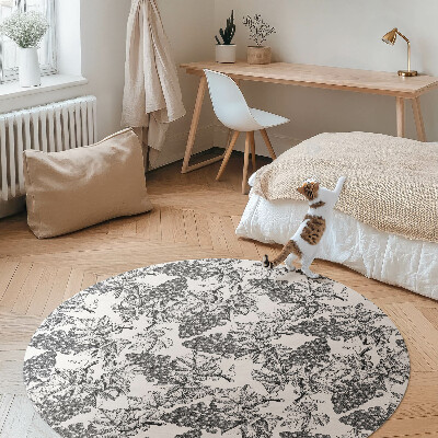 Pvc mat rond Vintage wijnschets