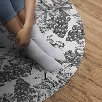 Pvc mat rond Vintage wijnschets