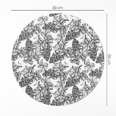 Pvc mat rond Vintage wijnschets