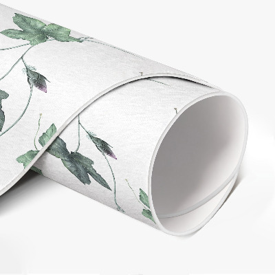 Rond pvc tapijt Kleine blaadjes, plantmotieven