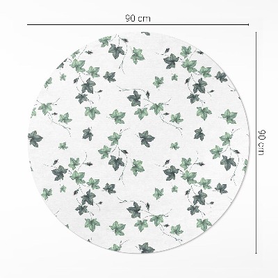 Rond pvc tapijt Kleine blaadjes, plantmotieven