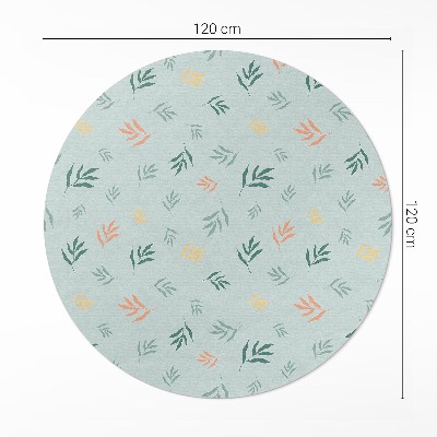 Vinyl vloerkleed rond Kleine takjes boho plantmotieven