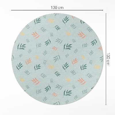 Vinyl vloerkleed rond Kleine takjes boho plantmotieven