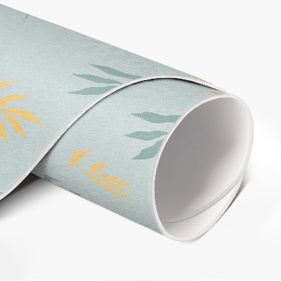 Vinyl vloerkleed rond Kleine takjes boho plantmotieven