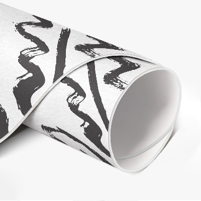 Rond pvc tapijt Geschilderde bladeren in minimalistische stijl