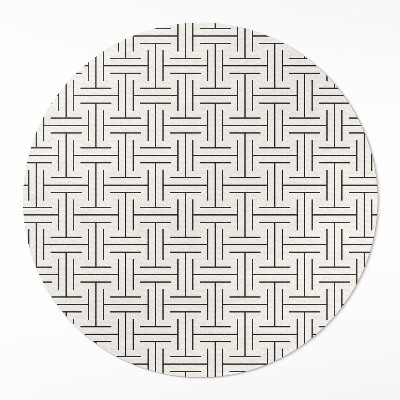 Vinyl vloerkleed rond Regelmatige lijnen minimalistisch doolhof