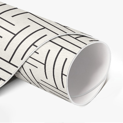 Vinyl vloerkleed rond Regelmatige lijnen minimalistisch doolhof