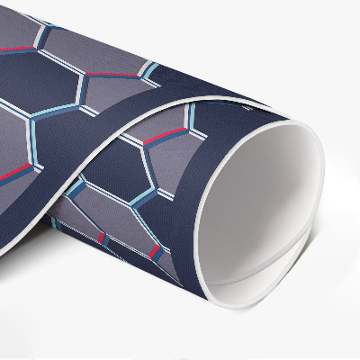 Vinyl vloerkleed rond 3D hexagons kleine mozaïek