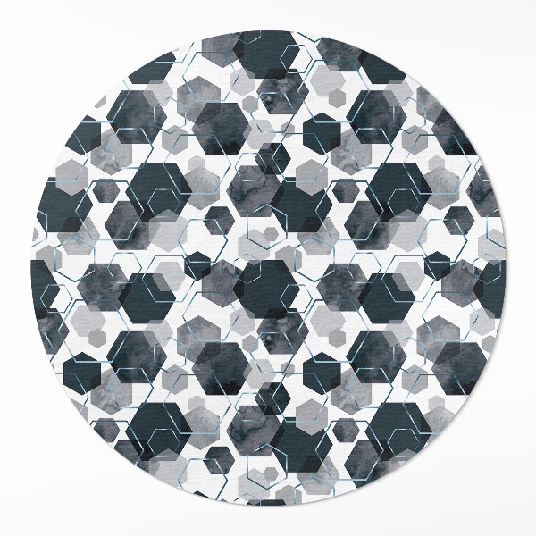 Pvc mat rond Aquarel en lineaire overdrijvingen