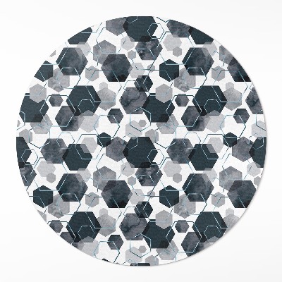 Pvc mat rond Aquarel en lineaire overdrijvingen