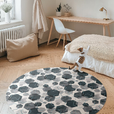 Pvc mat rond Aquarel en lineaire overdrijvingen