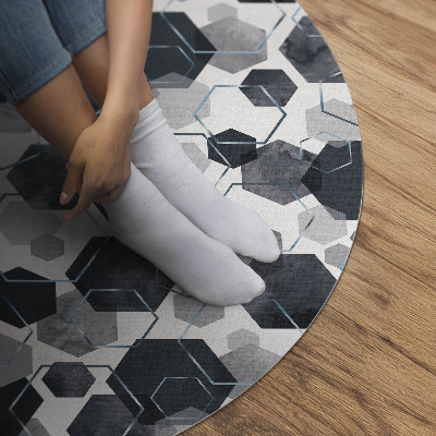 Pvc mat rond Aquarel en lineaire overdrijvingen