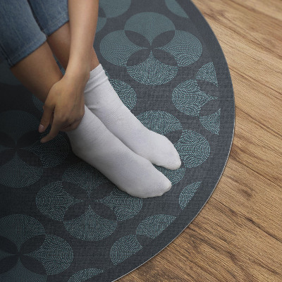 Vinyl vloerkleed rond Geometrisch patroon van klavertjevier