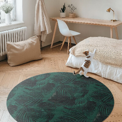Rond pvc tapijt Tropische junglebladeren