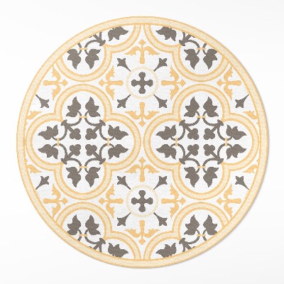 Vinyl vloerkleed rond Portugese tegels in zomerse stijl