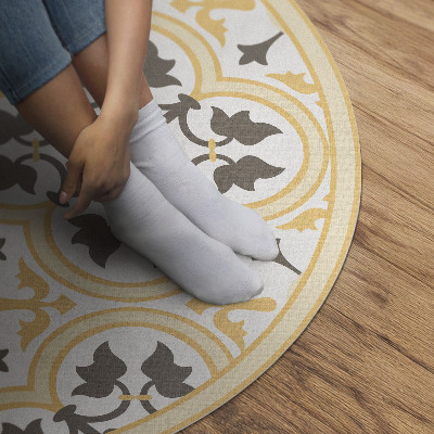 Vinyl vloerkleed rond Portugese tegels in zomerse stijl