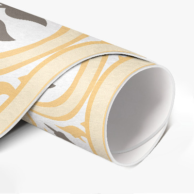 Vinyl vloerkleed rond Portugese tegels in zomerse stijl